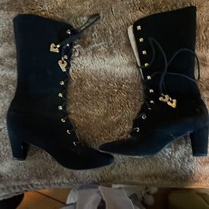 Vintage Escada lace up suede boots